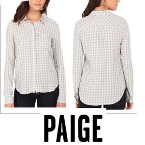 PAIGE Size Small Mya Check/Plaid Button Front Long Sleeve Shirt
